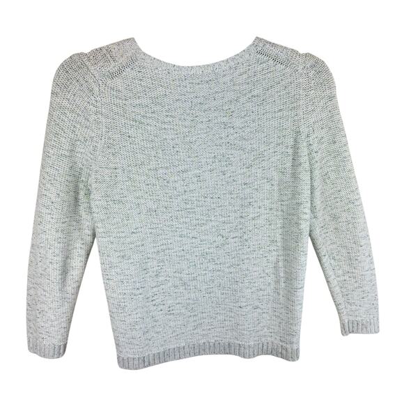 Talbots 100% Cotton Cream Speckled Long Sleeve Chunky Knit Sweater Plus Size 0X - Picture 2 of 5